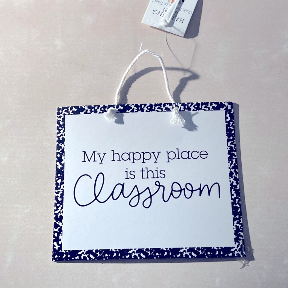 #TeacherLife 🍎 Classroom Decor Hanging Sign with Chalkboard Back